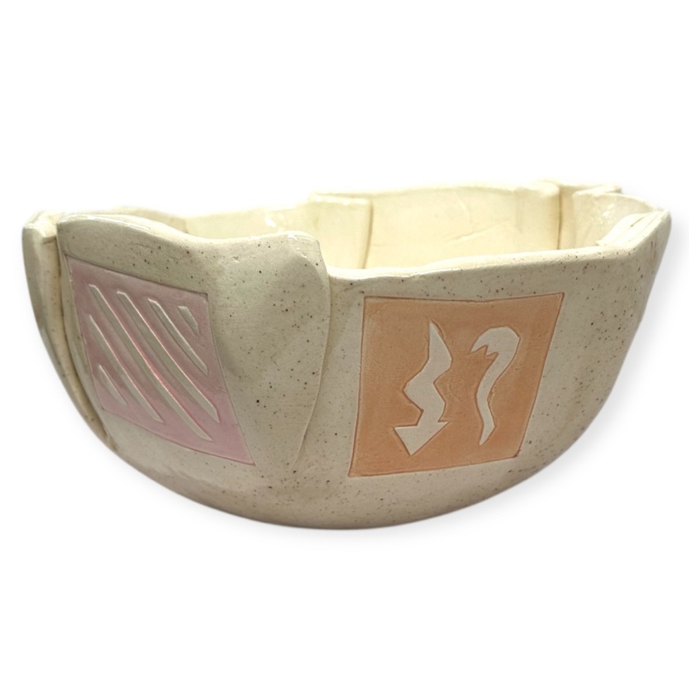 Barbara Demery Signed 1986 Postmodern Southwestern Pottery Bowl + Wall Platter - Picture 9 of 12